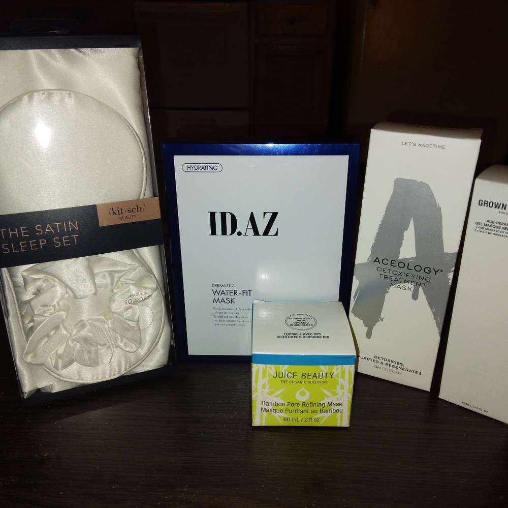 Face Mask + Satin Sleep Set Bundle (Set of 5 Full Size Products)